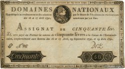 50 Livres Faux FRANCIA  1791 Ass.13f BB