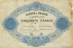 50 Francs type 1868 - Bleu à indices Noirs FRANCE  1869 F.A38.02 B
