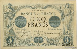 5 Francs NOIR FRANCE  1873 F.01.15 VF+