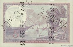 5 Francs FEMME CASQUÉE Spécimen FRANCE  1921 F.03.05Sp XF+