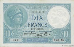 10 Francs MINERVE modifié FRANKREICH  1939 F.07.02 fST+