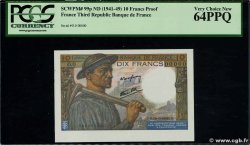 10 Francs MINEUR Épreuve FRANCIA  1941 F.08.00ed q.FDC