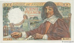 100 Francs DESCARTES FRANCE  1944 F.27.08 NEUF