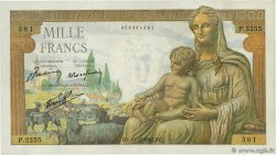 1000 Francs DÉESSE DÉMÉTER FRANCE  1942 F.40.13 XF-