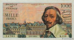 1000 Francs RICHELIEU FRANKREICH  1955 F.42.11 fST+