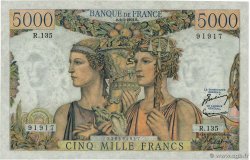 5000 Francs TERRE ET MER FRANCE  1953 F.48.09 UNC-