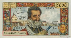 5000 Francs HENRI IV FRANCE  1957 F.49.01 VF-