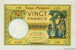 20 Francs MADAGASCAR  1937 P.037 q.AU