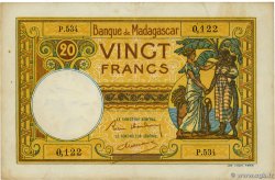 20 Francs MADAGASCAR  1937 P.037 BB