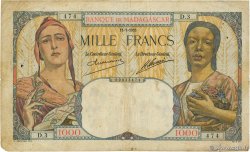 1000 Francs Numéro radar MADAGASKAR  1933 P.041 SGE