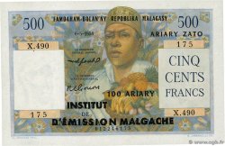 500 Francs - 100 Ariary MADAGASKAR  1958 P.053 fST