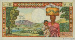 5000 Francs - 1000 Ariary MADAGASCAR  1966 P.060a q.BB