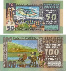 50 Francs - 10 Ariary et 100 Francs - 20 Ariary Lot MADAGASCAR  1974 P.062a et P.063a UNC