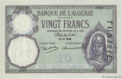 20 Francs TUNISIE  1938 P.06b SPL