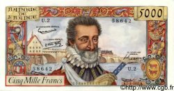 5000 Francs HENRI IV FRANCIA  1957 F.49.01 EBC+