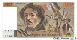 100 Francs DELACROIX modifié FRANCE  1984 F.69.08a UNC-