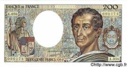 200 Francs MONTESQUIEU FRANCE  1988 F.70.08 UNC