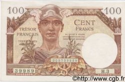 100 Francs TRÉSOR FRANÇAIS FRANKREICH  1947 VF.32.03 fST