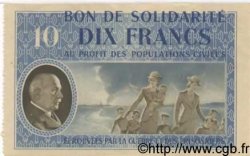 10 Francs BON DE SOLIDARITÉ FRANCE Regionalismus und verschiedenen  1941 KL.07A fST