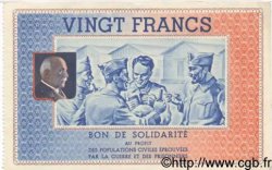20 Francs BON DE SOLIDARITE FRANCE Regionalismus und verschiedenen  1941 KL.08A fST+