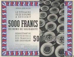 5000 Francs DIPLOME FRANCE Regionalismus und verschiedenen  1941 KL.06B fST