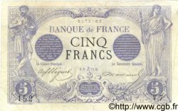 5 Francs NOIR FRANCIA  1871 F.01.01 BC+