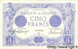 5 Francs BLEU FRANCIA  1912 F.02.11 EBC+ a SC