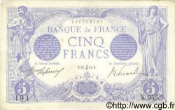 5 Francs BLEU FRANCIA  1915 F.02.34 MBC+ a EBC