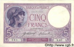 5 Francs FEMME CASQUÉE FRANCE  1917 F.03.01 XF+