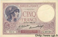 5 Francs FEMME CASQUÉE FRANKREICH  1932 F.03.16 VZ