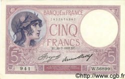5 Francs FEMME CASQUÉE FRANKREICH  1933 F.03.17 fST+