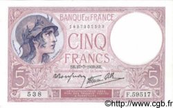 5 Francs FEMME CASQUÉE modifié FRANCIA  1939 F.04.03 SC+