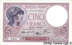 5 Francs FEMME CASQUÉE modifié FRANCIA  1939 F.04.14 SC+