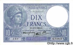 10 Francs MINERVE modifié FRANCIA  1939 F.07.07 AU