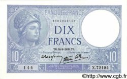 10 Francs MINERVE modifié FRANCIA  1939 F.07.07 q.FDC