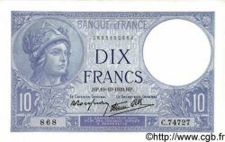 10 Francs MINERVE modifié FRANCIA  1939 F.07.12 q.FDC