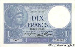 10 Francs MINERVE modifié FRANCIA  1940 F.07.20 q.FDC