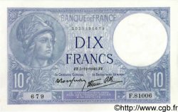 10 Francs MINERVE modifié FRANCIA  1940 F.07.23 AU