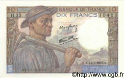 10 Francs MINEUR FRANKREICH  1943 F.08.07 ST