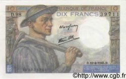 10 Francs MINEUR FRANCIA  1945 F.08.13 SC+