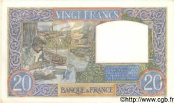 20 Francs TRAVAIL ET SCIENCE FRANCIA  1939 F.12.01 q.AU