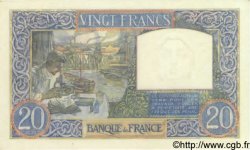 20 Francs TRAVAIL ET SCIENCE FRANCIA  1940 F.12.10 q.FDC