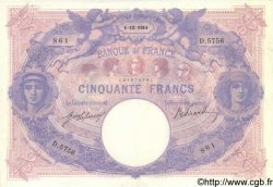 50 Francs BLEU ET ROSE FRANCE  1914 F.14.27 VF