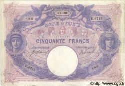 50 Francs BLEU ET ROSE FRANCIA  1916 F.14.29 BB