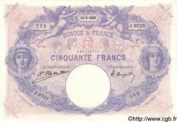 50 Francs BLEU ET ROSE FRANKREICH  1923 F.14.36 VZ+