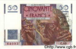 50 Francs LE VERRIER FRANCIA  1947 F.20.07 FDC