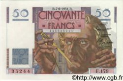 50 Francs LE VERRIER FRANCIA  1951 F.20.18 AU+