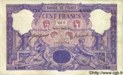 100 Francs BLEU ET ROSE FRANCE  1909 F.21.24 VF