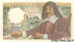 100 Francs DESCARTES FRANCIA  1942 F.27.01 SC