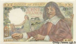 100 Francs DESCARTES FRANKREICH  1944 F.27.07 fST+